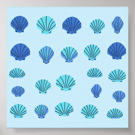 Blue Seashell Poster (Voorkant)