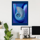 Blue Seashell Print (Thuiskantoor)