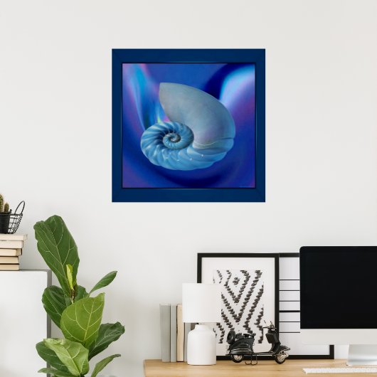 Blue Seashell Print (Thuiskantoor)