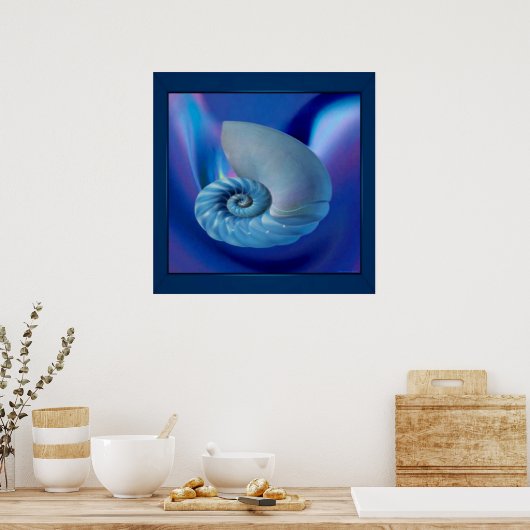 Blue Seashell Print (Keuken)