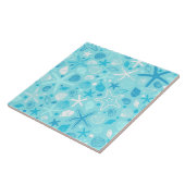 Blue Seashell & Star Bathroom Art Tegeltje (Zijkant)