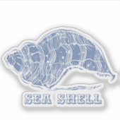 Blue Seashell Sticker (Voorkant)