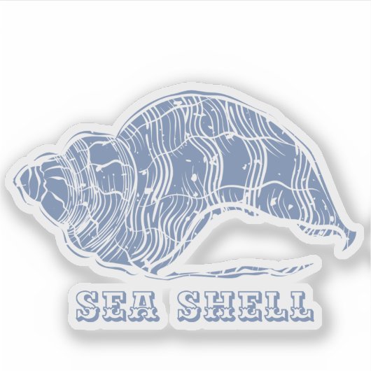 Blue Seashell Sticker (Voorkant)