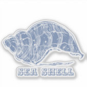 Blue Seashell Sticker (Voorkant)