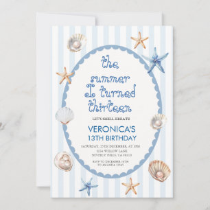Blue Seashell The Summer I Turned Thirteen verjaar Kaart