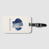 Blue Seashell tropische kustvakantie Bagagelabel (Voorkant (horizontaal))