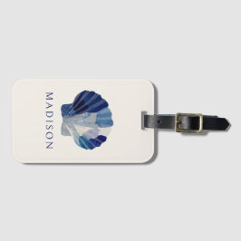 Blue Seashell tropische kustvakantie Bagagelabel