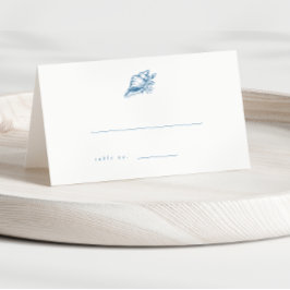 Blue  Seashell Wedding Escort Kaarten Plaatskaartje