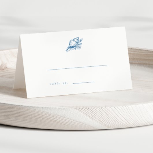Blue Seashell Wedding Escort Kaarten Plaatskaartje