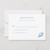 Blue Seashell Wedding RSVP Kaart (Voorkant)