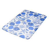 Blue Seashells and Coral Pattern Badmat (Gekanteld)