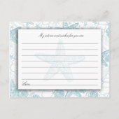 Blue Seashells Baby shower Advice en wenst Kaarten (Achterkant)