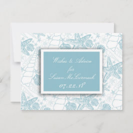 Blue Seashells Baby shower Advice en wenst Kaarten
