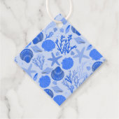 Blue Seashells Beach Colorful Cute Custom Bedankjes Labels (Voorkant)