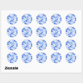 Blue Seashells Beach Colorful Cute Custom Ronde Sticker (Vel)