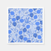 Blue Seashells BEACH Vrijgezellenfeest Party Servet (Voorkant)