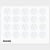 Blue Seashells Coastal Baby shower Bedankt Ronde Sticker (Vel)