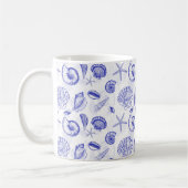 Blue Seashells Coffee Mok - Geweldig voor strandli (Links)