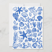Blue Seashells Custom HOUSEWARMING PARTY Kaart (Achterkant)