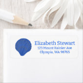 Blue Seashells CUSTOM Mailing Retouradres Etiket (Insitu)