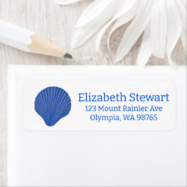 Blue Seashells CUSTOM Mailing Retouradres Etiket