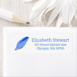 Blue Seashells CUSTOM Mailing Retouradres Etiket