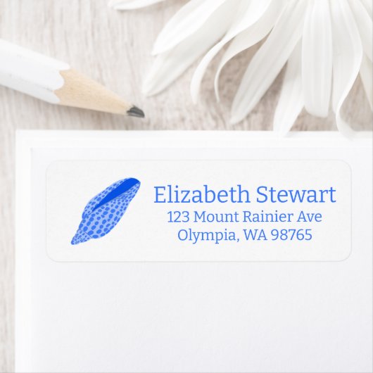 Blue Seashells CUSTOM Mailing Retouradres Etiket (Insitu)