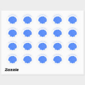 Blue Seashells CUSTOM Mailing Retouradres Ronde Sticker (Vel)