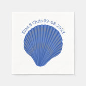 Blue Seashells Custom Wedding Verloving Servet (Voorkant)