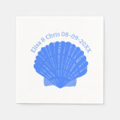 Blue Seashells Custom Wedding Verloving Servet (Voorkant)