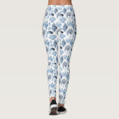 Blue Seashells Pattern op White Leggings (Achterkant)