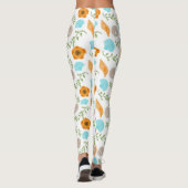 Blue Seashells Sea Snail Orange Flower Leggings (Achterkant)