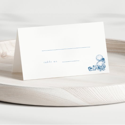 Blue  Seashells Wedding Escort Kaarten Plaatskaartje