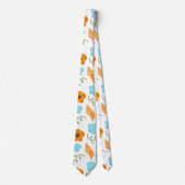 Blue Seashells Zee Slak Oranje Flower Stropdas (Voorkant)