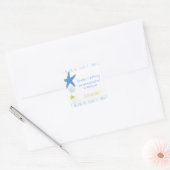 Blue Seaside Wedding Save the Date Vierkante Sticker (Envelop)