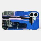 Blue Seattle Skyline Shower Curtain Case-Mate iPhone Case (Achterkant (horizontaal))