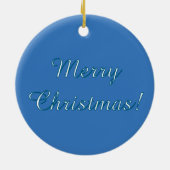 Blue Seattle Skyline Vrolijk Kerstfeest Keramisch Ornament (Achterkant)