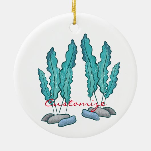 Blue Seaweed Algae Thunder_Cove Keramisch Ornament (Achterkant)