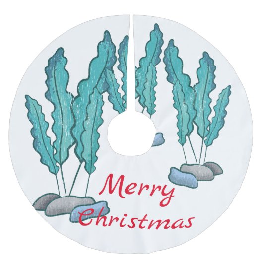 Blue Seaweed Algae Thunder_Cove Kerstboom Rok (Voorkant)