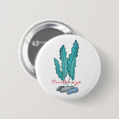 Blue Seaweed Algae Thunder_Cove Ronde Button 5,7 Cm (Voorkant /achterkant)