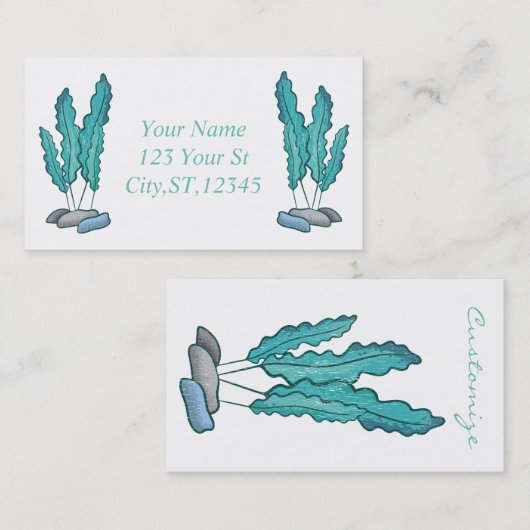 Blue Seaweed Algae Thunder_Cove Visitekaartje (Voorkant / Achterkant)