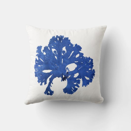 Blue Seaweed no. 9 Nautical art decor Kussen (Achterkant)