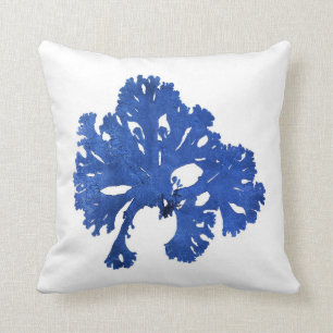 Blue Seaweed no. 9 Nautical art decor Kussen