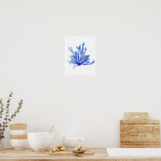 Blue Seaweed Print No. 1 Coastal Botanical Print . (Keuken)