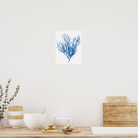 Blue Seaweed Print nr. 10 Coastal Botanical Print. (Keuken)