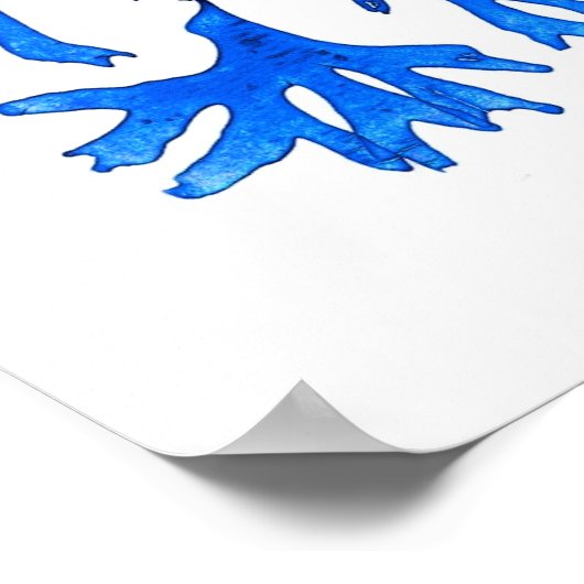 Blue Seaweed Print nr. 5 Coastal Botanical Print. (Hoek)