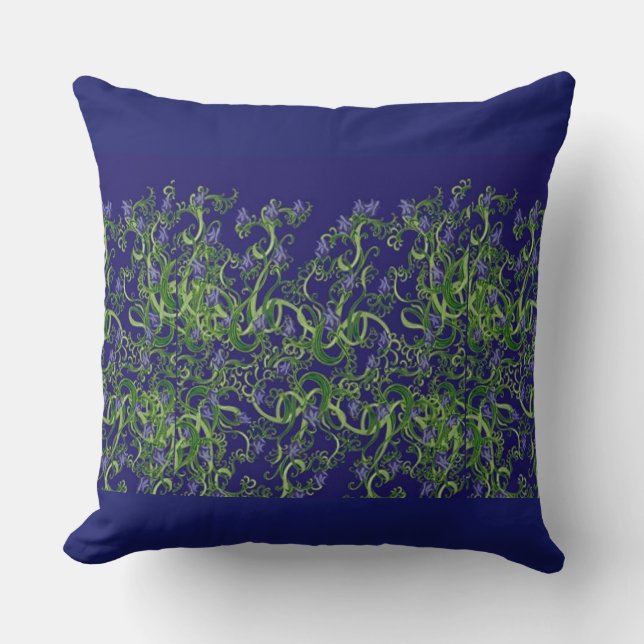 Blue Seaweed Throw Design Kussen (Voorkant)