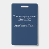 Blue Security Guard Medewerker ID Logo en foto Badge (Achterkant)