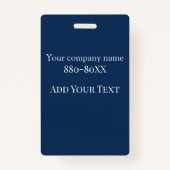 Blue Security Guard Medewerker ID Logo en foto Badge (Achterkant)