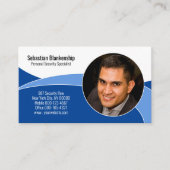 Blue Security Professional Custom Photo QR Code Visitekaartje (Voorkant)